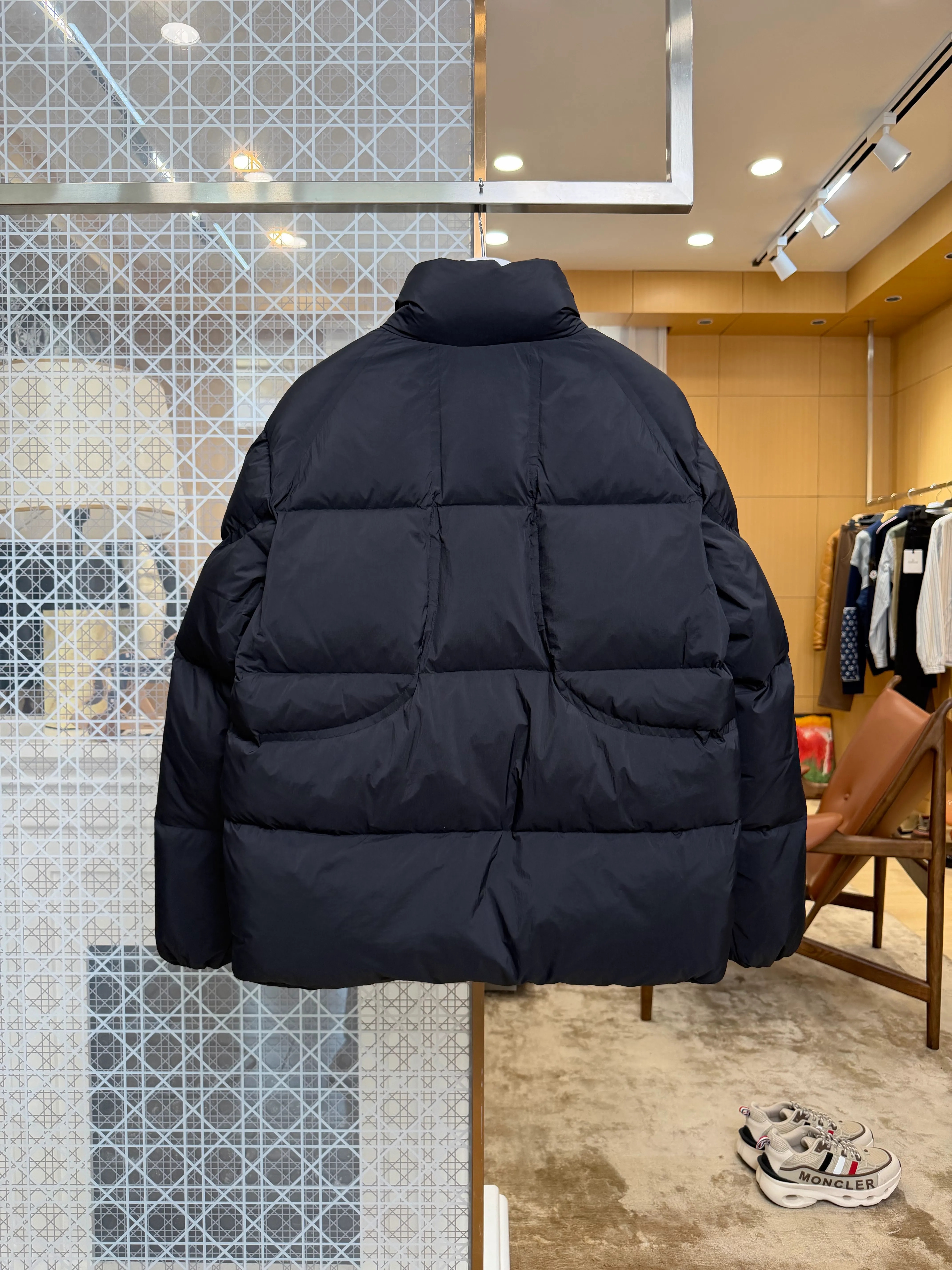 Back View Mcler Black Stand Collar Goose Down Jacket