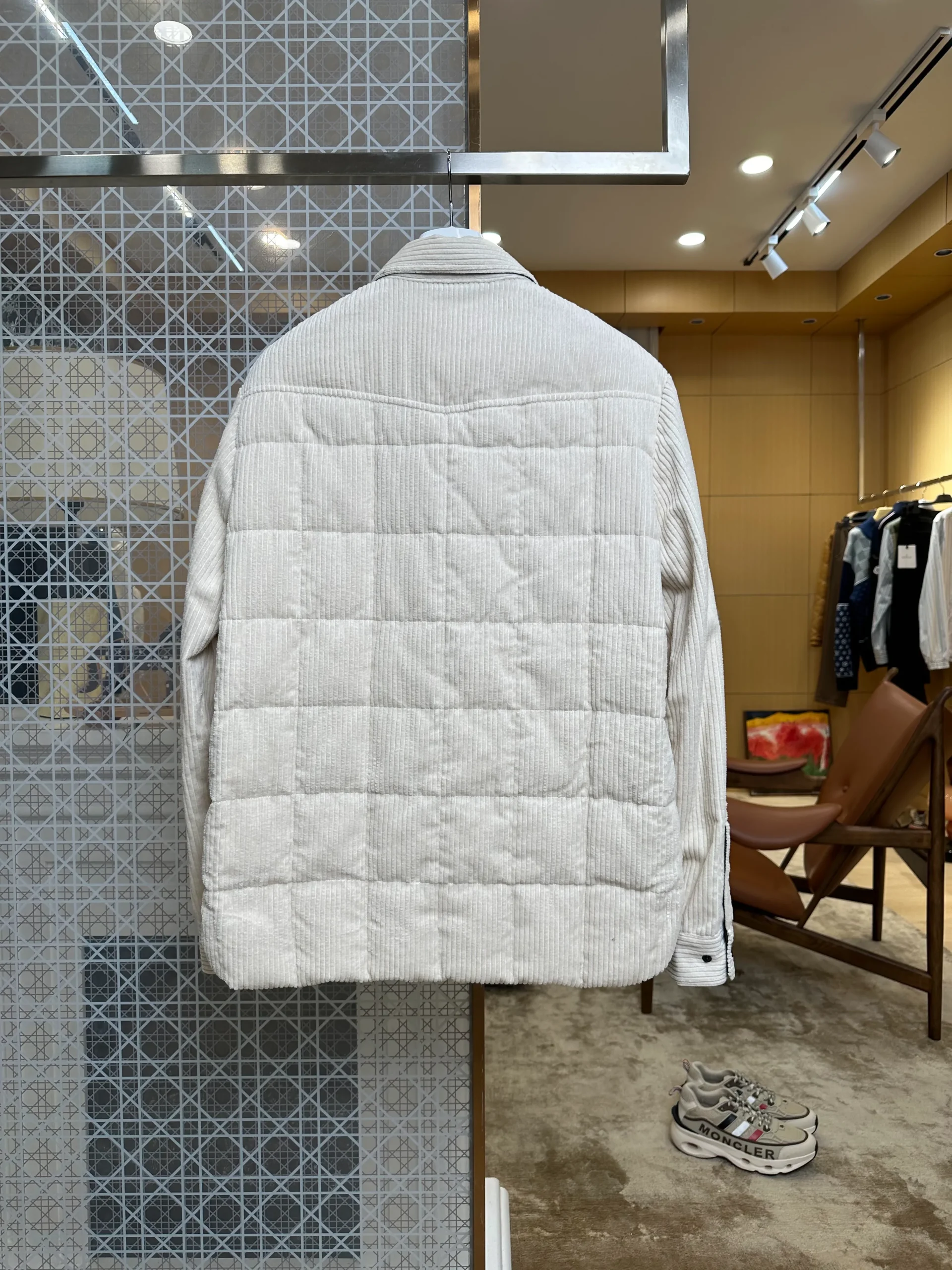 Back View Mcler Corduroy Collar Goose Down Jacket