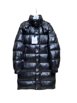 Mcler Glossy Long Hooded Goose Down Jacket