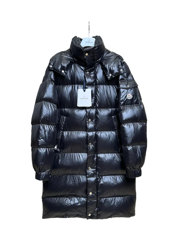 Mcler Glossy Long Hooded Goose Down Jacket