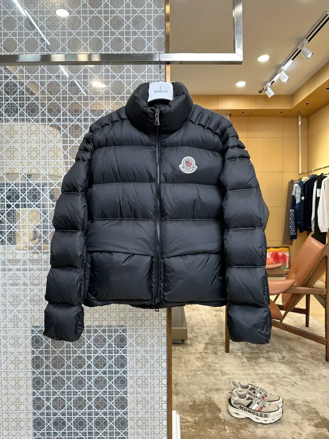 Mcler Logo Stand Collar Goose Down Jacket