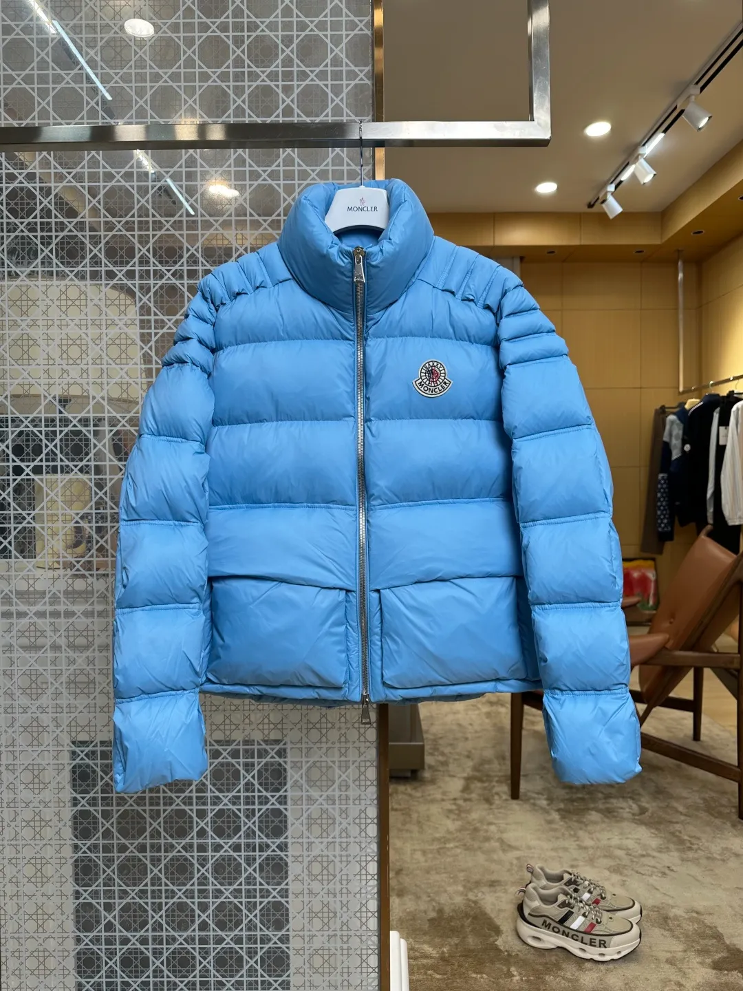 Mcler Logo Stand Collar Goose Down Jacket
