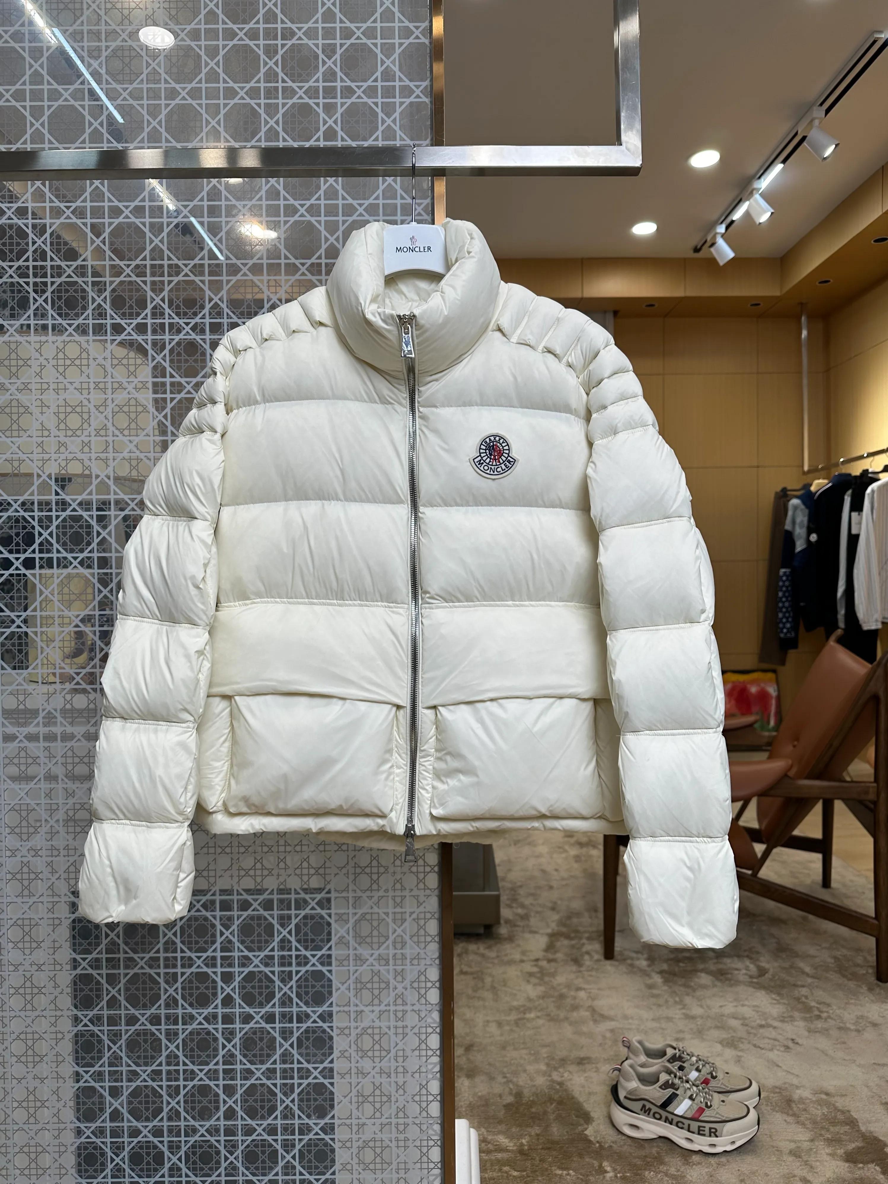 Mcler Logo Stand Collar Goose Down Jacket