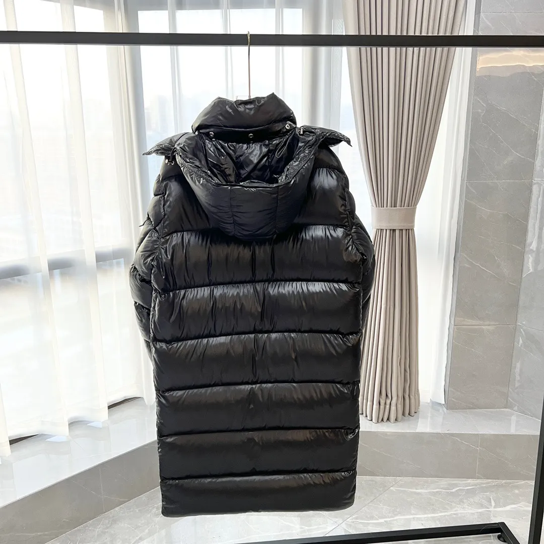 Back View Mcler Long Maya Hooded Down Jacket