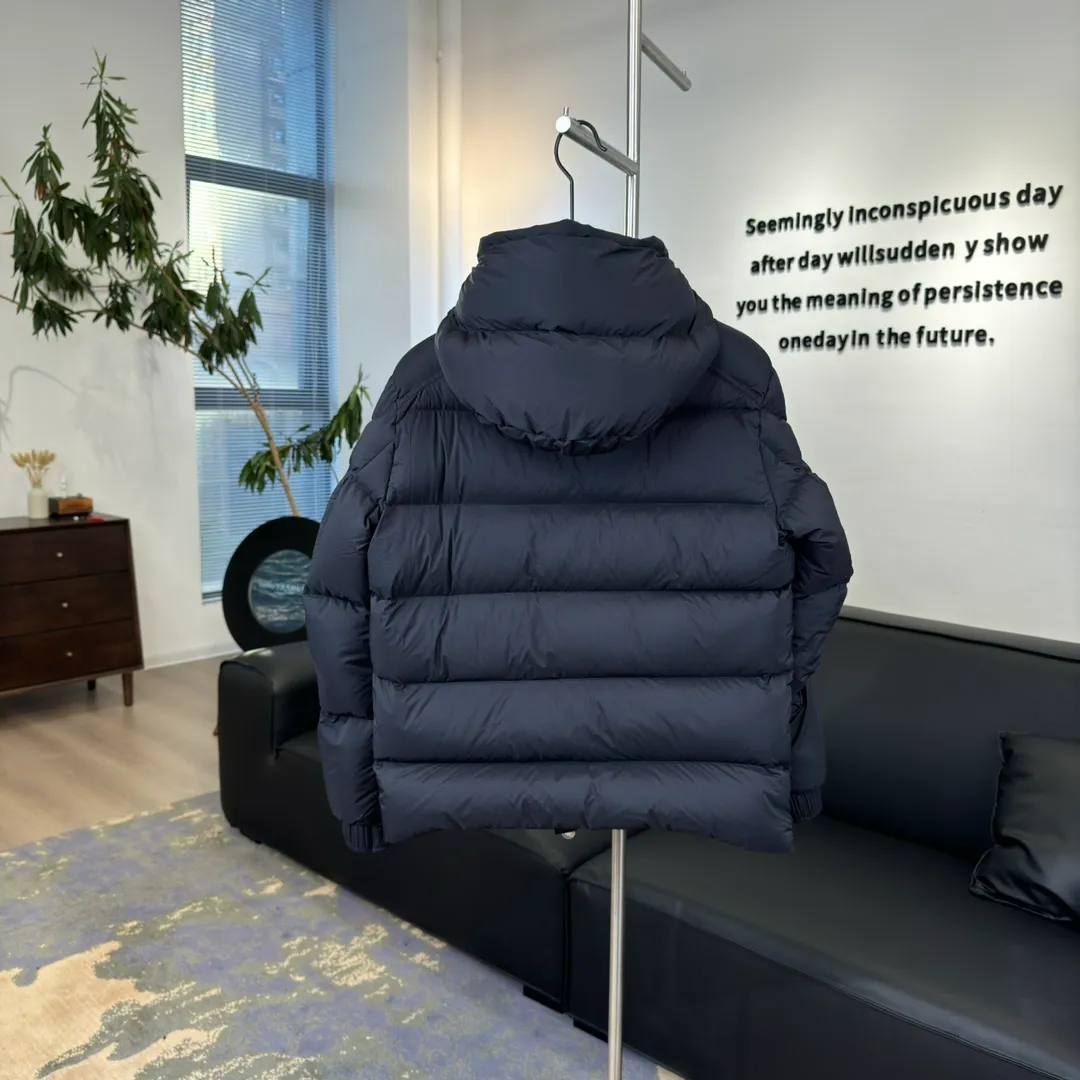 Back View Mcler Maya Anniversary Matte Logo Hooded Down Jacket