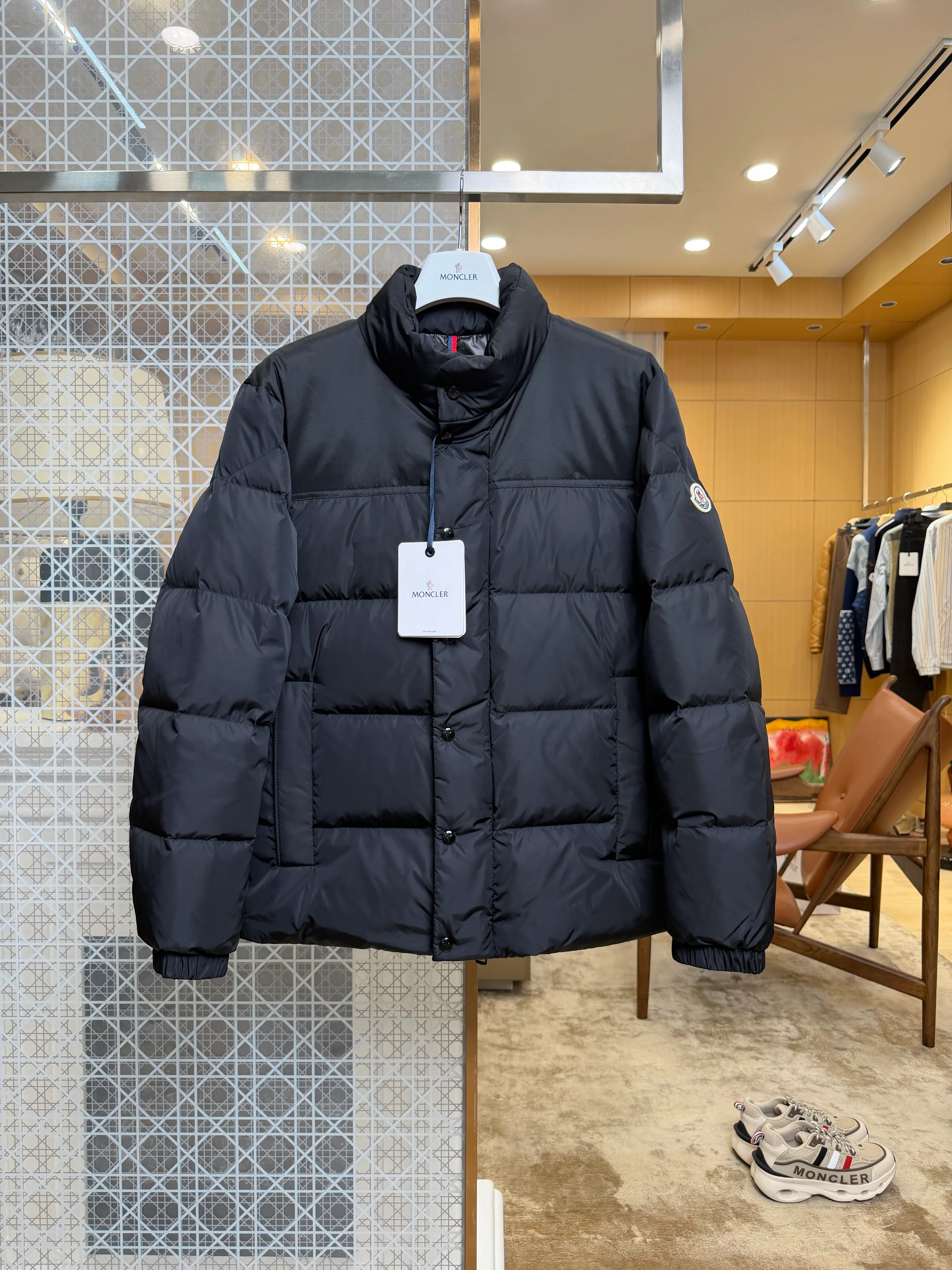 Mcler Stand Collar Patchwork Goose Down Jacket