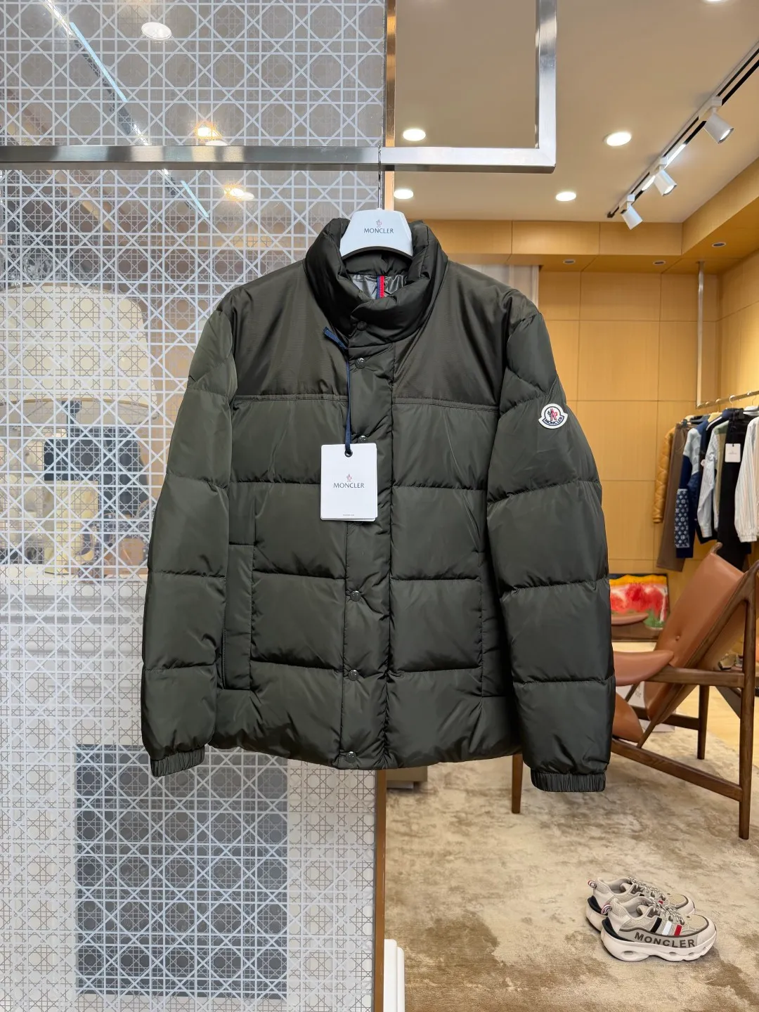 Mcler Stand Collar Patchwork Goose Down Jacket
