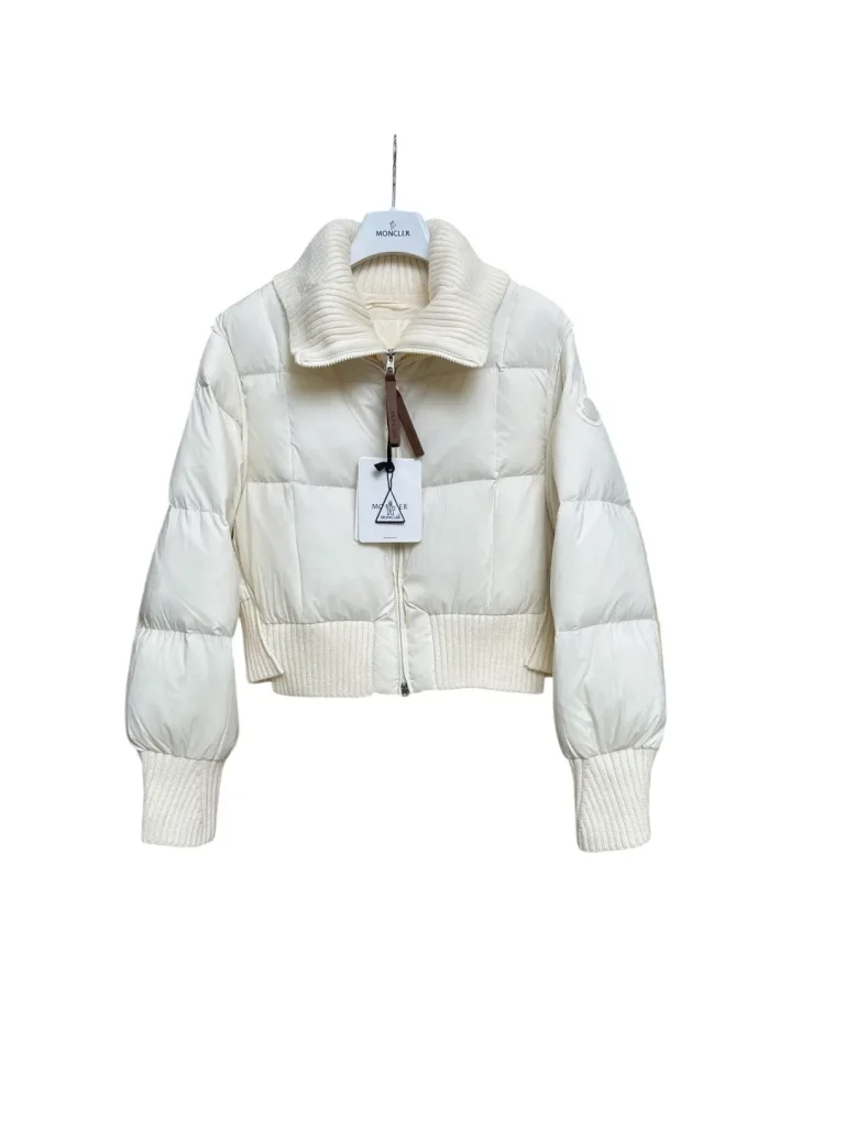 Mcler Women's Ribbed Knit Collar Goose Down Jacket
