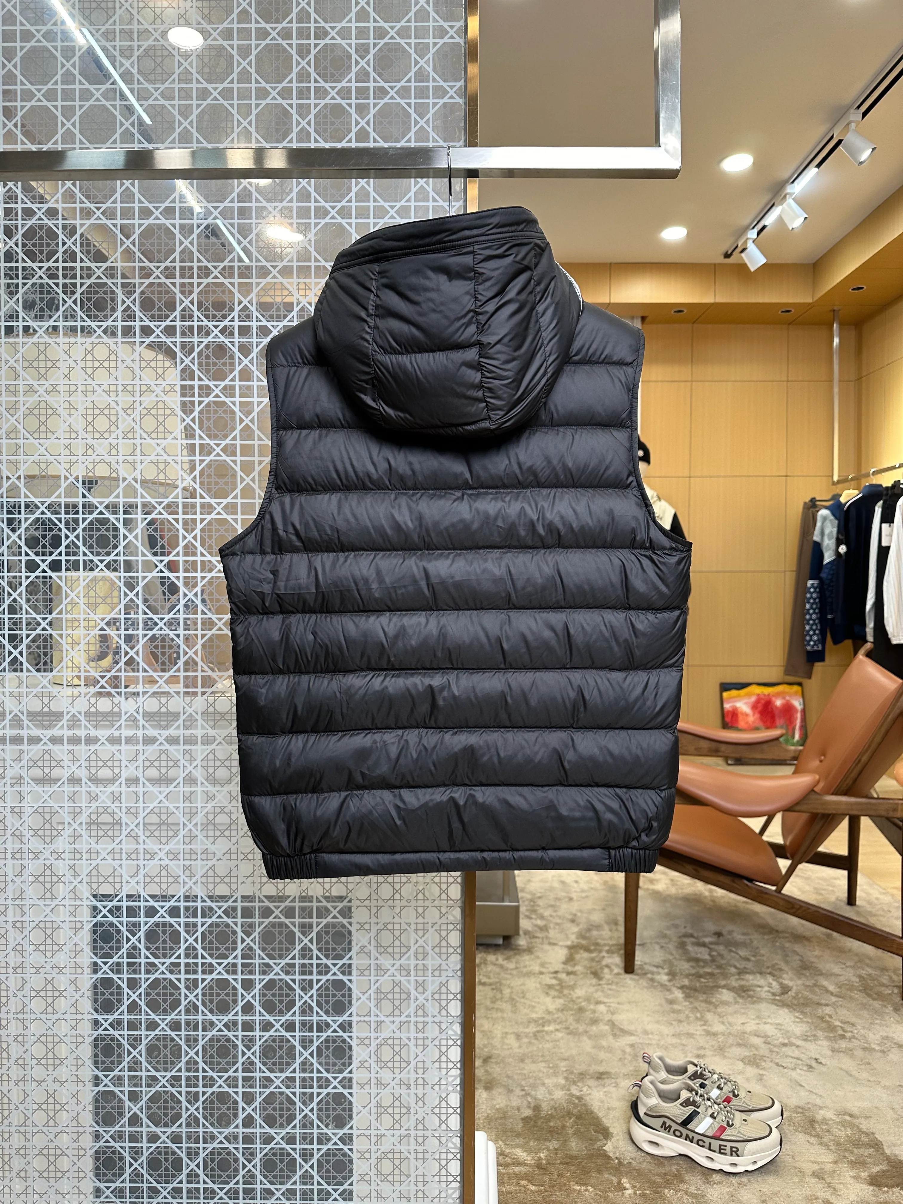 Back View Mcler Zipper Hooded Down Vest