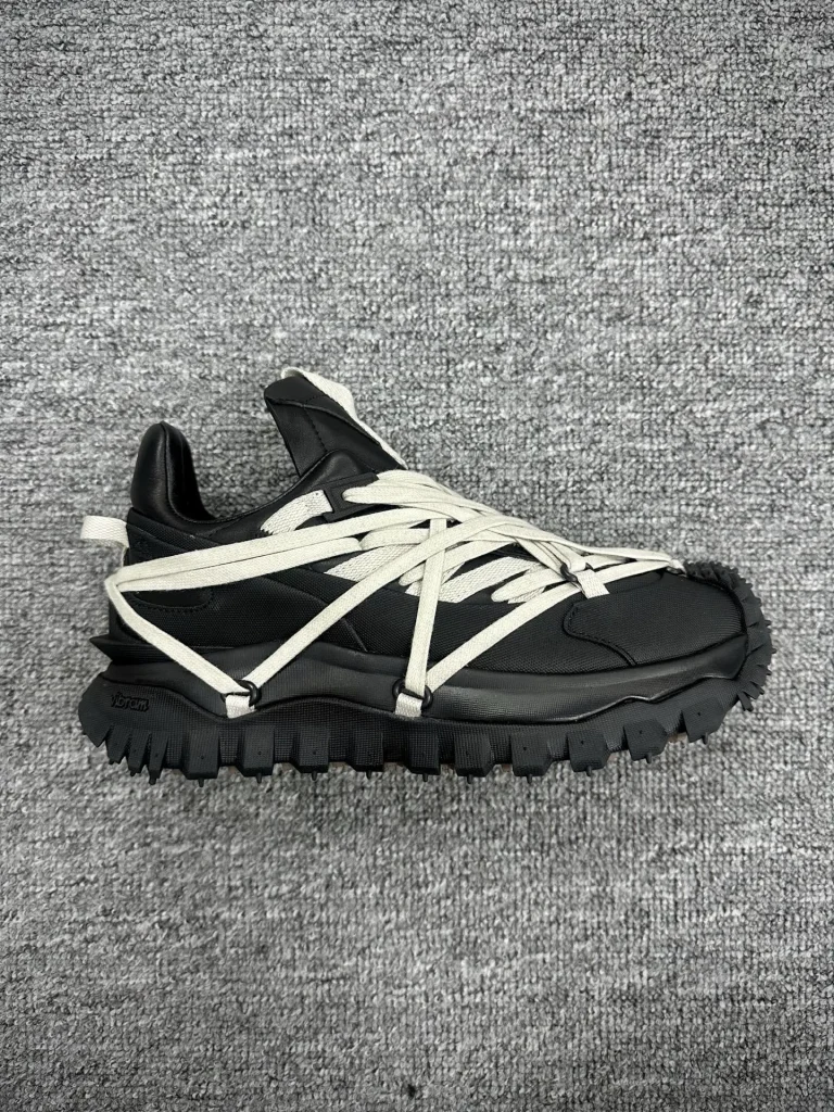 Mcler x Rick Owens Trailgrip Megalace Black Sneakers Right Side Details