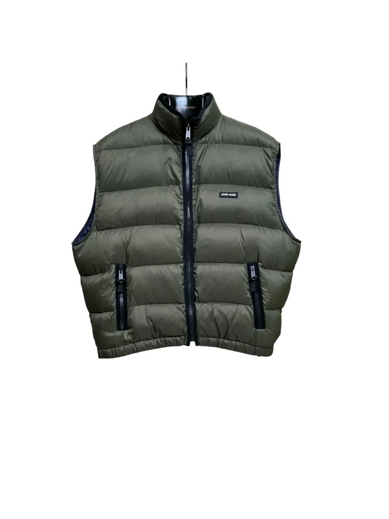 MiuM Logo Stand Collar Down Vest