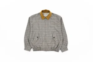 MiuM Plaid Wool Harrington Jacket