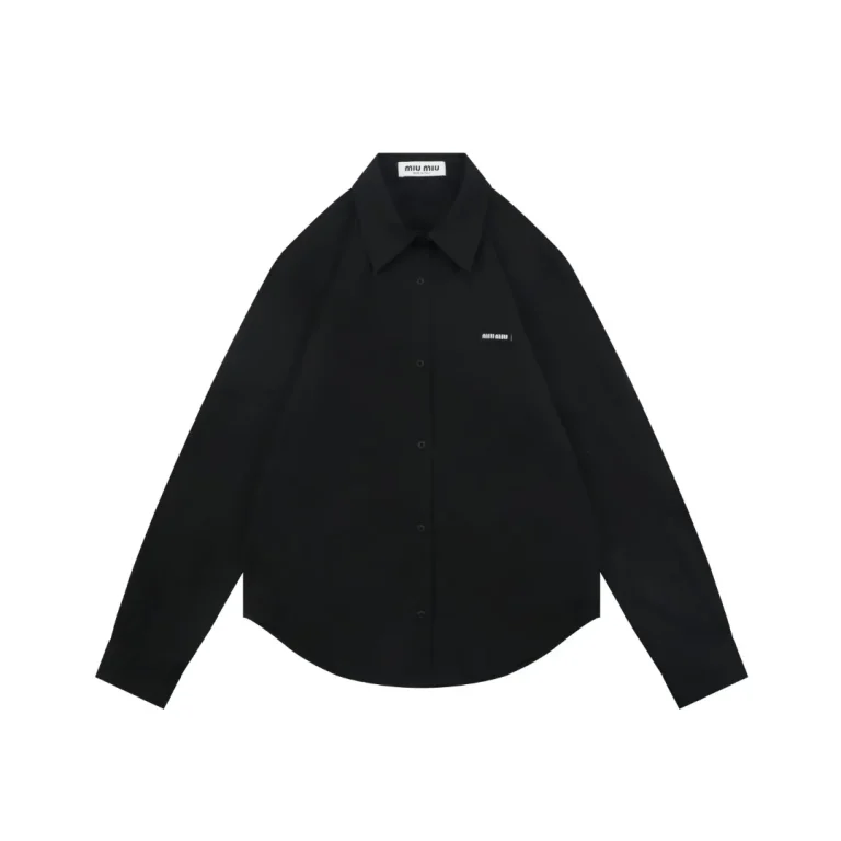 MiuM Small Logo Relaxed Long Sleeve Shirt