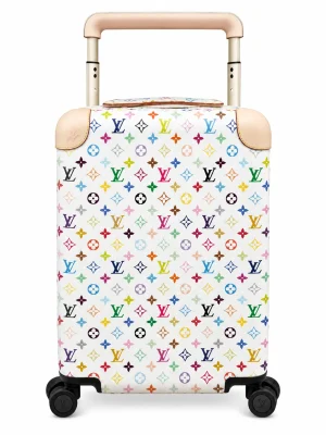 Monogram White Multicolor Horizon Rolling Carry-On Suitcase Front View On White Background
