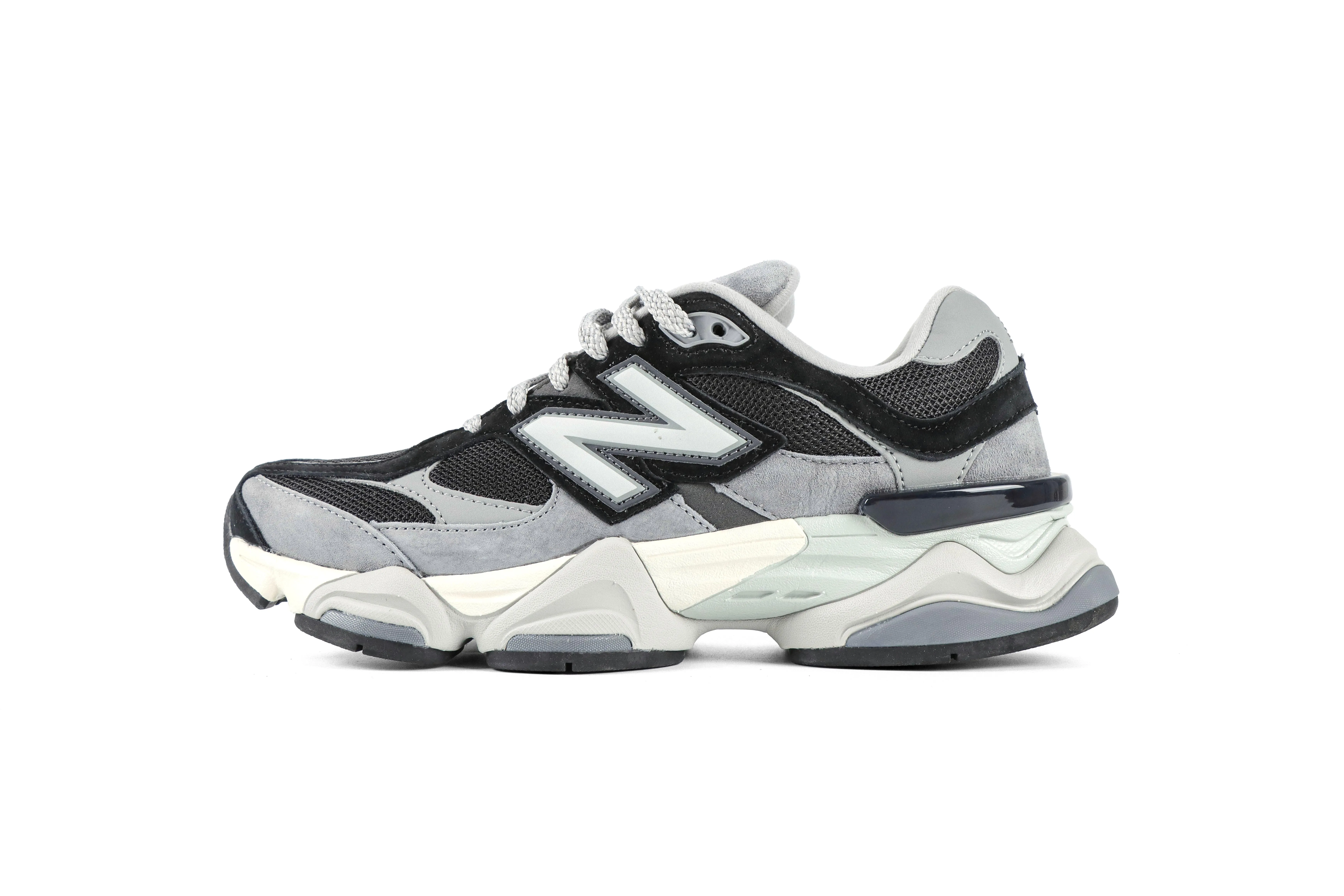 New Balance 9060 Black Gray Sneakers Left Side View