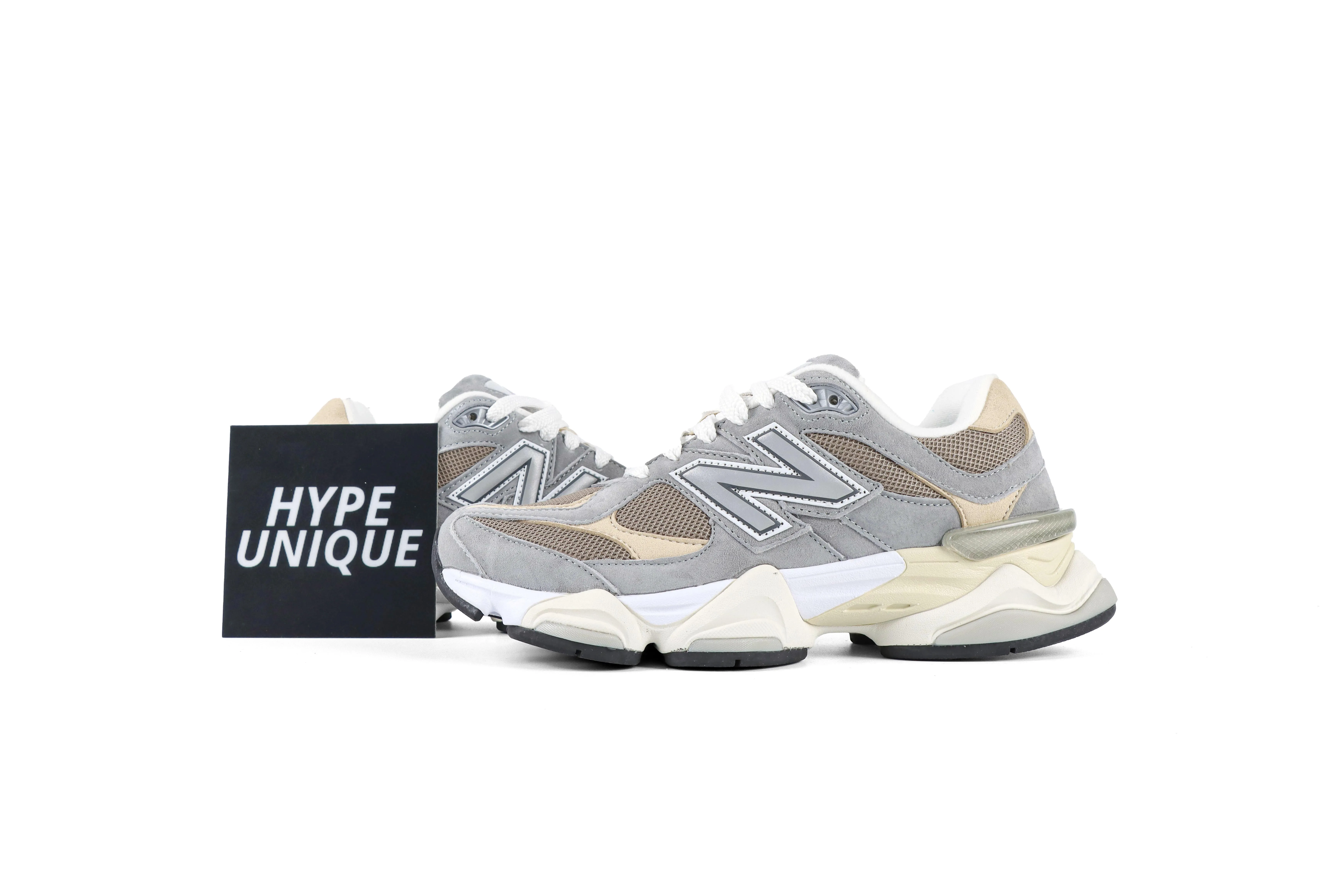 New Balance 9060 Slate Grey Arid Stone Sneakers Side Profile