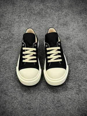 R 0wens DRKSHDW Black Milk Low Sneakers Profile View