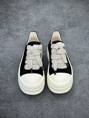 R 0wens DRKSHDW Mega Bumper Jumbolace Low BlackMilk Sneakers Profile View