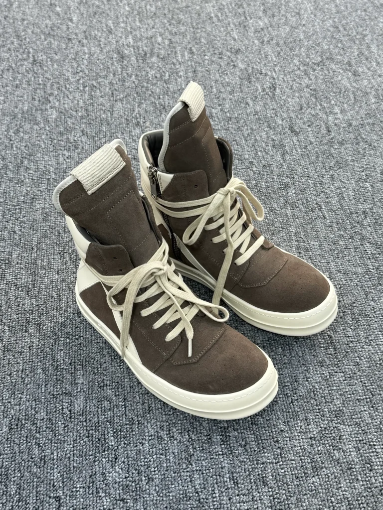R 0wens Geobasket Dust Milk Suede High-Top Sneakers Angeled View