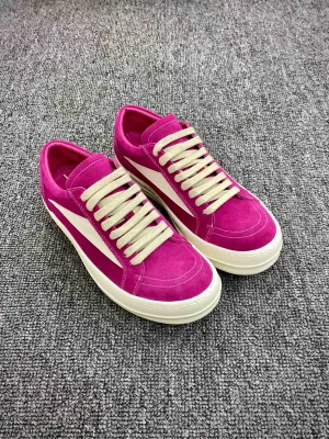 R 0wens Hot PinkMilk Suede Vintage Low Sneakers Angeled View