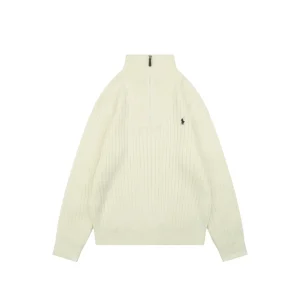 RL Pony Embroidered Half-Zip Ribbed Turtleneck Sweater