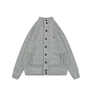 RL Pony Logo Wool Blend Cardigan Sweater