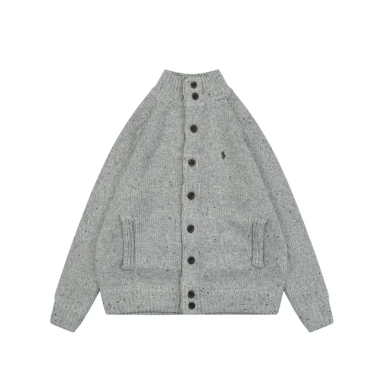RL Pony Logo Wool Blend Cardigan Sweater