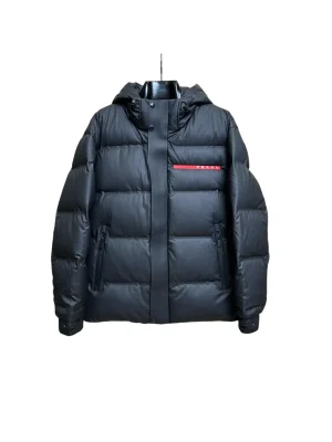 Red Logo Hooded Down Jacket
