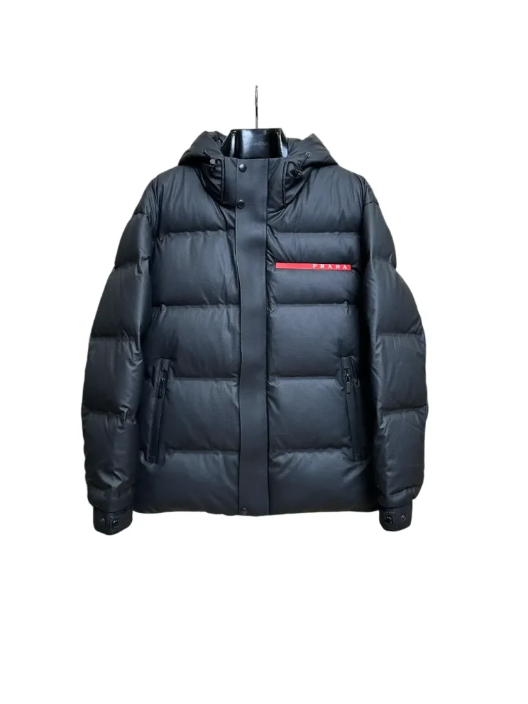 Red Logo Hooded Down Jacket