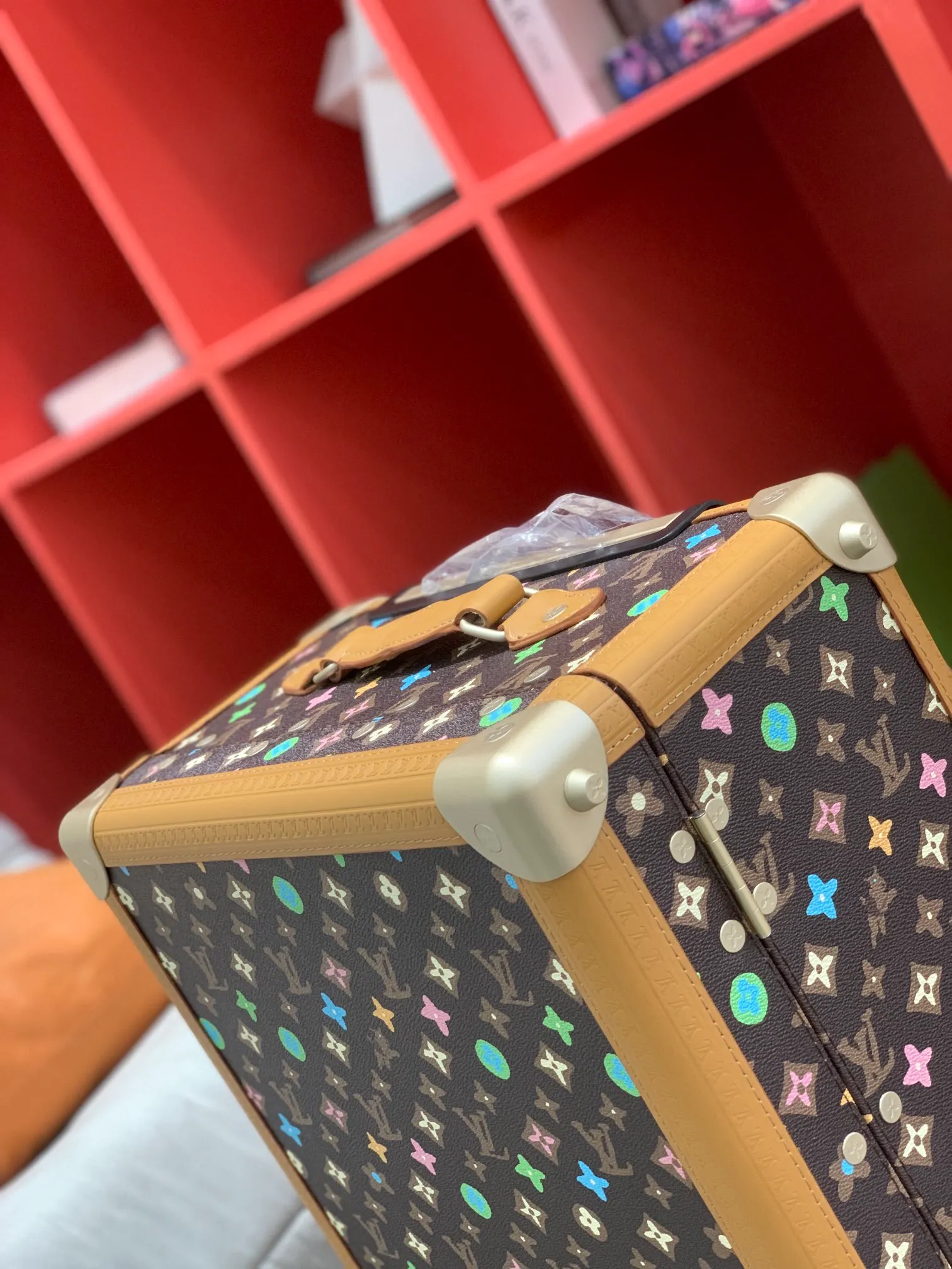 Brown Multicolor Monogram Trunk Corner Detail