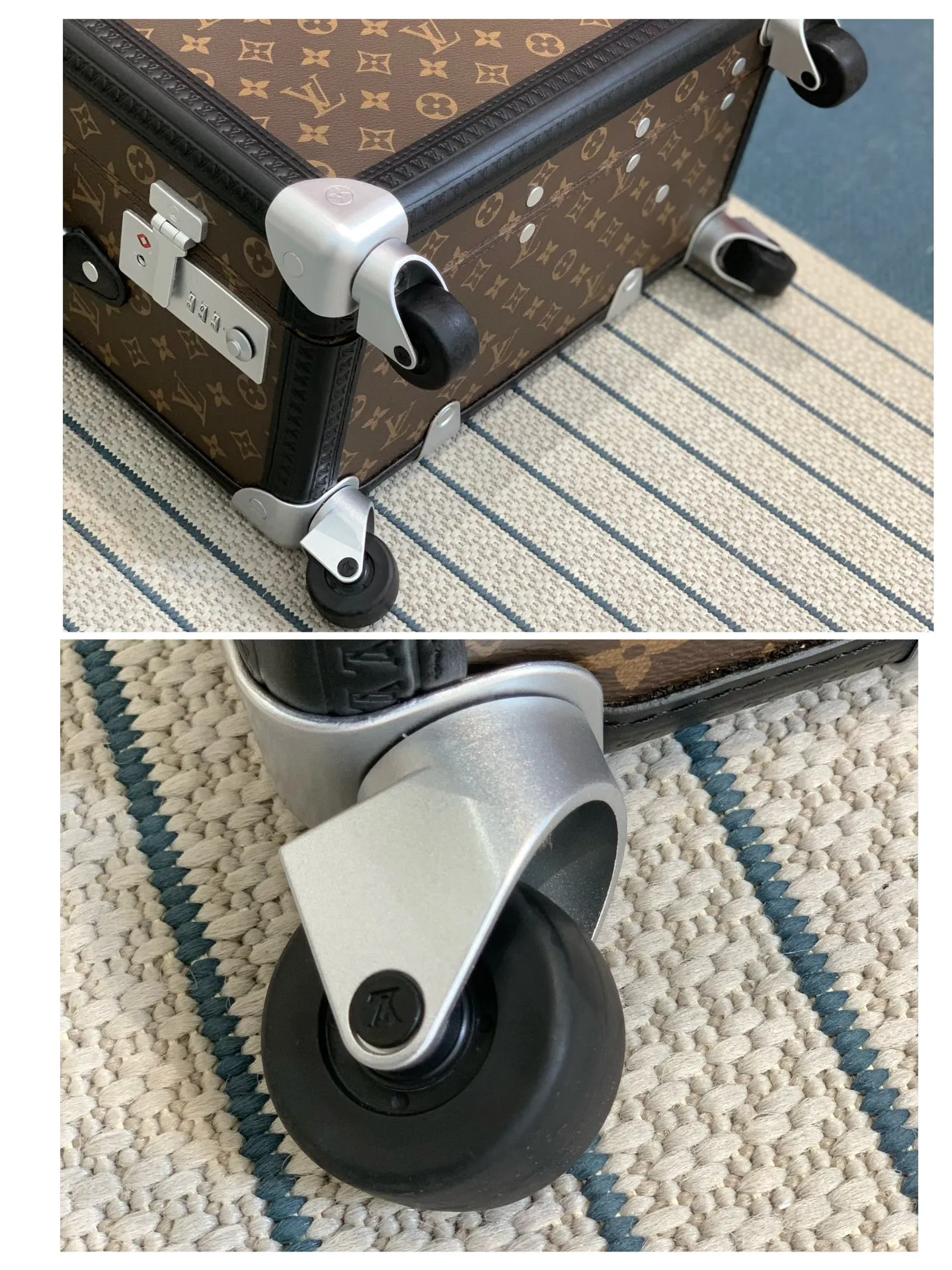 Monogram trunk spinner wheel detail