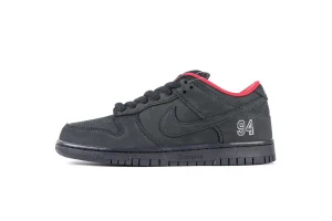 Sup x N1k3 SB Dunk Low 94 Sneakers Triple Black Profile View