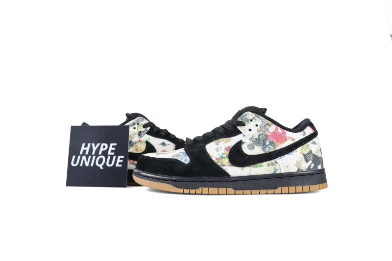Sup x N1k3 SB Dunk Low Rammellzee Sneakers "Black Multi-Color"