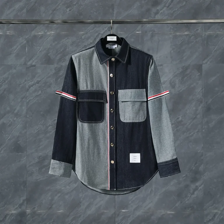 TB Color Block Denim Tricolor Stripe Jacket