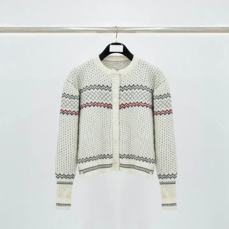TB Fair Isle Jacquard Wool Cardigan