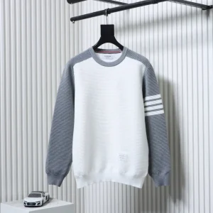 TB Four-Bar Color Block Preppy Knit Sweater