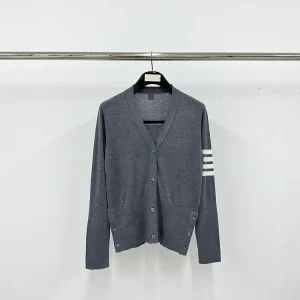 TB Four-Bar Fine Wool Cardigan Sweater