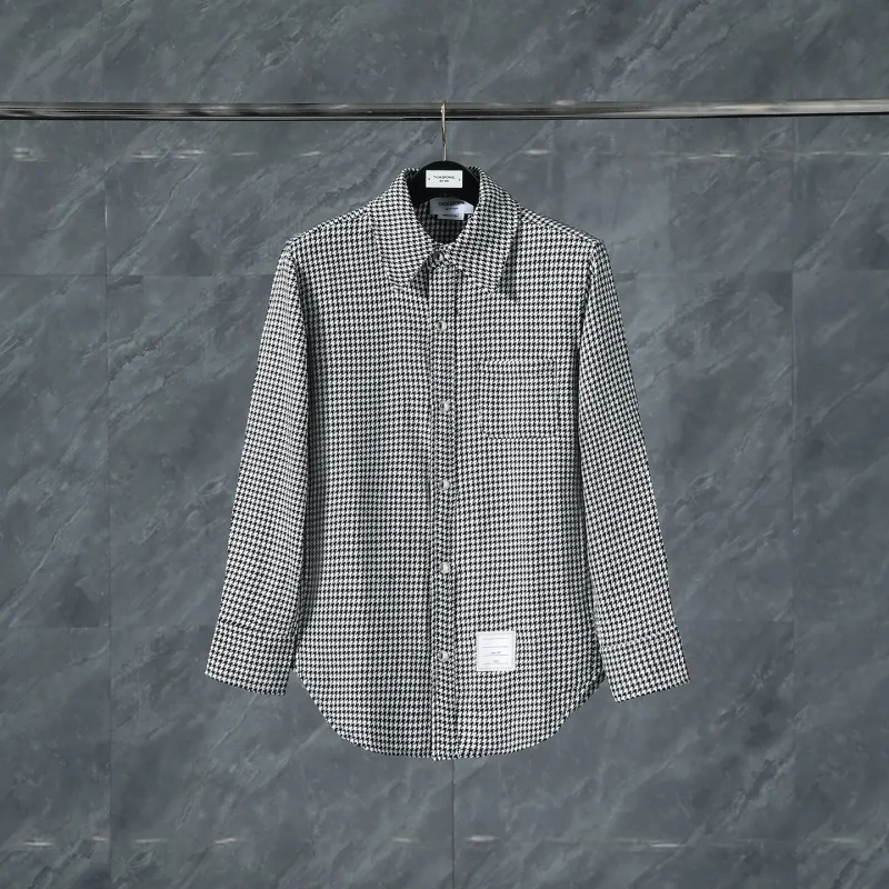 TB Houndstooth Check Lapel Casual Jacket