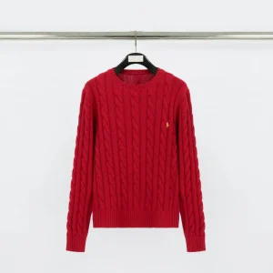 TB Pony Logo Cable Knit Crew Neck Sweater