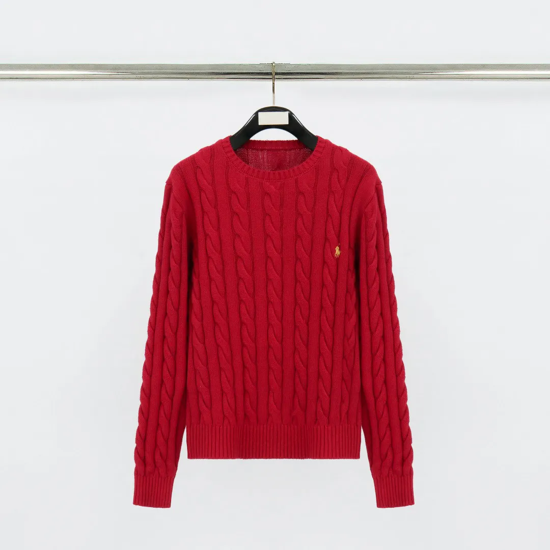 TB Pony Logo Cable Knit Crew Neck Sweater