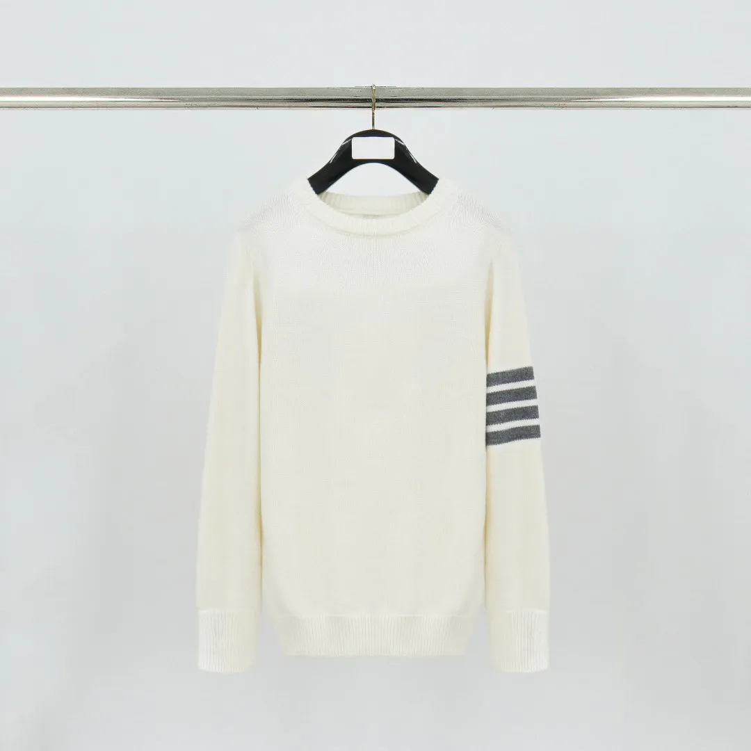 TB Rose Jacquard Four-Bar Wool Crewneck Sweater