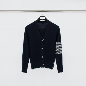 TB Snowflake Dachshund Jacquard Wool Cardigan