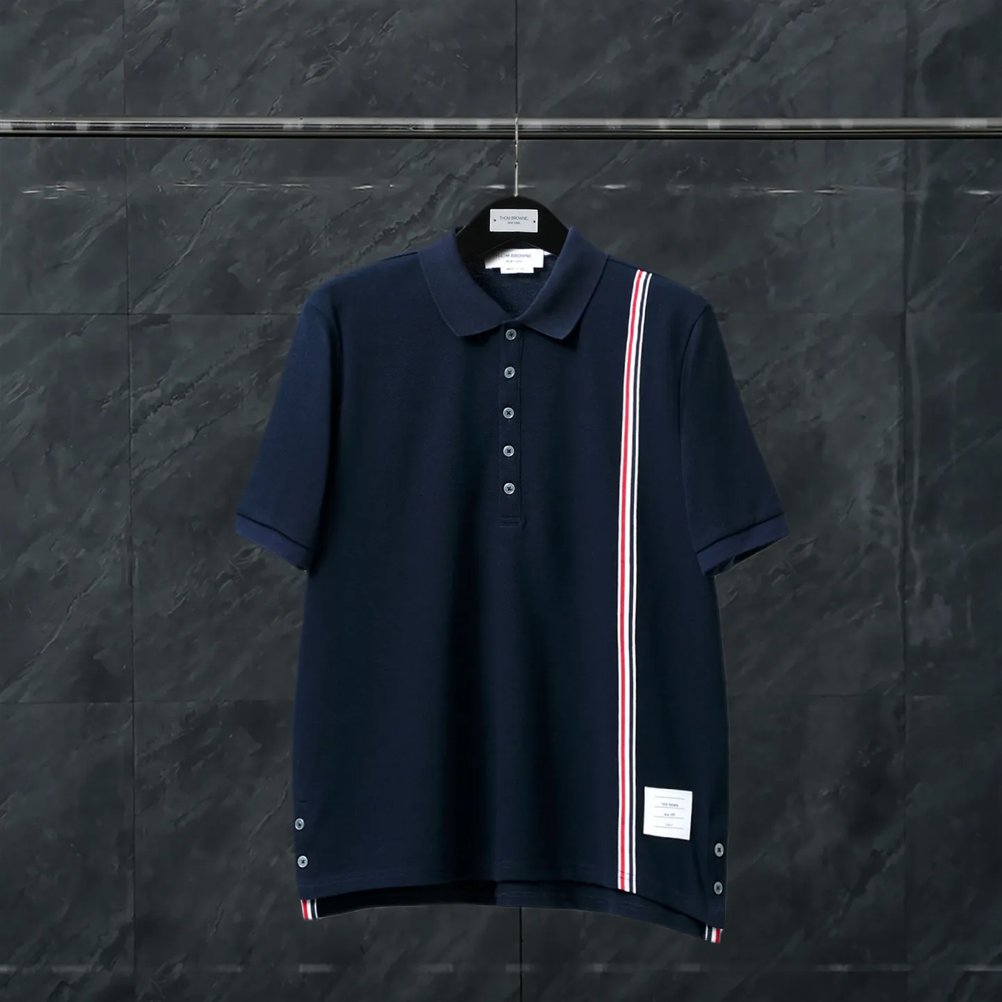 TB Tricolor Stripe Piqué Cotton T-Shirt