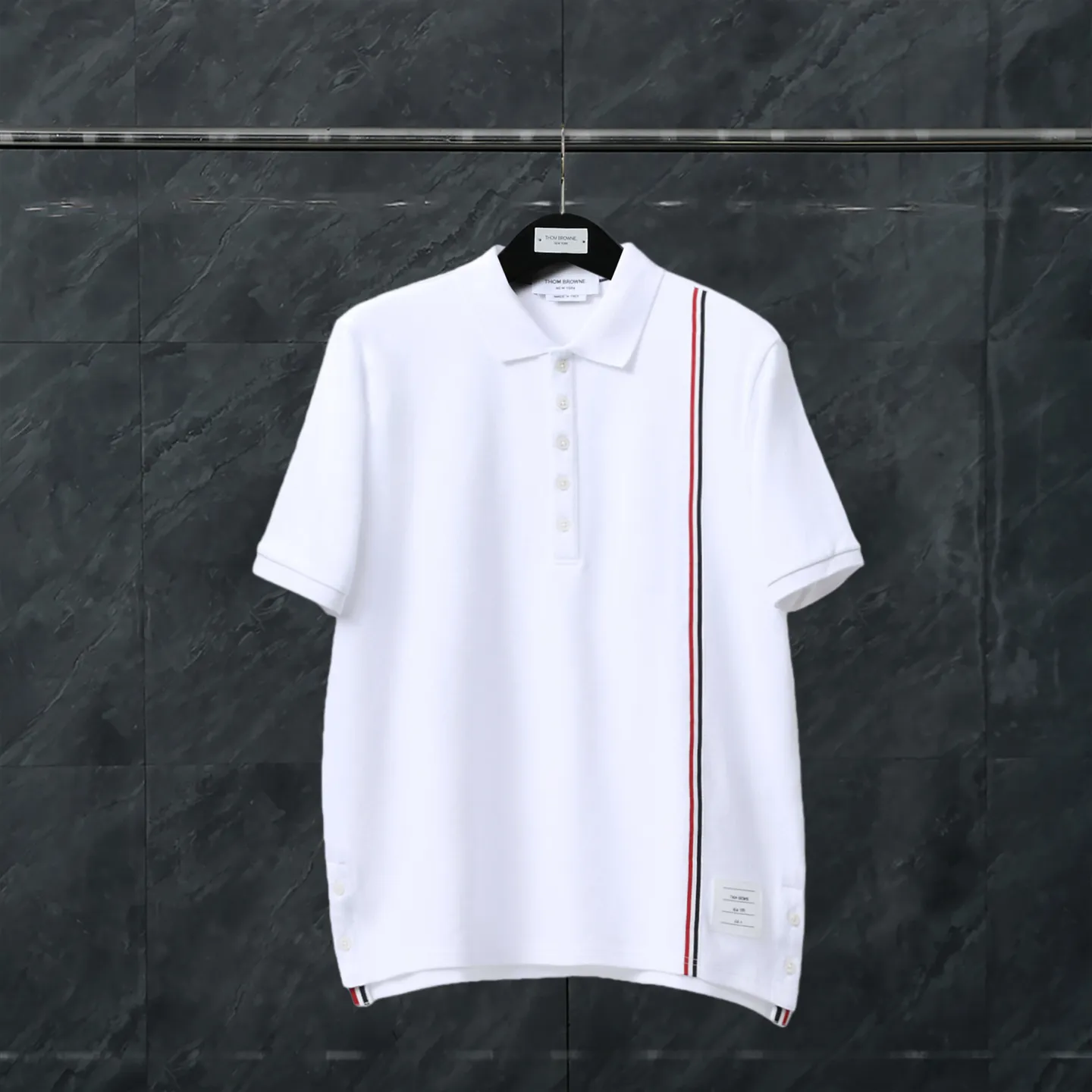 TB Tricolor Stripe Piqué Cotton T-Shirt