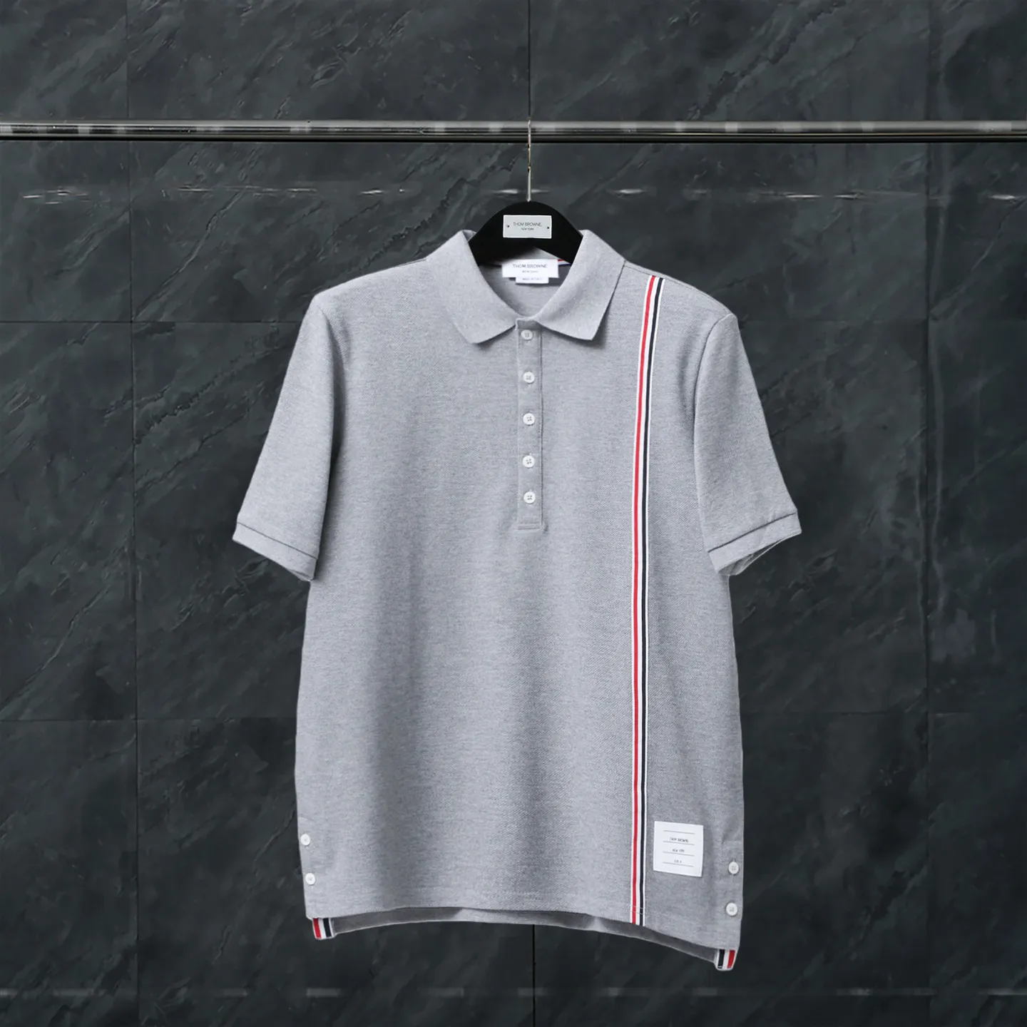 TB Tricolor Stripe Piqué Cotton T-Shirt