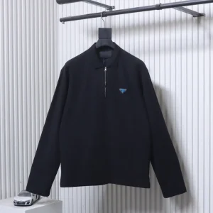 Triangle Logo Half-Zip Long Sleeve Shirt