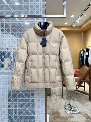 Triangle Logo Quilted Down Jacket