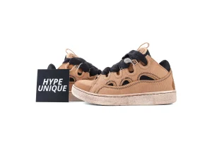 lanvln Curb Camel Amber Canvas Sneakers Side Profile