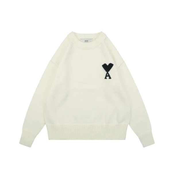 AMI Inlay Cashmere Crew Neck Sweater