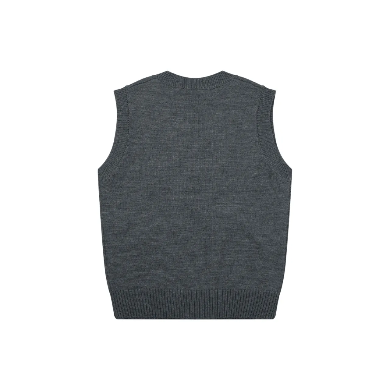 Back View AMI Intarsia Wool Blend Knit Vest